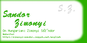 sandor zimonyi business card